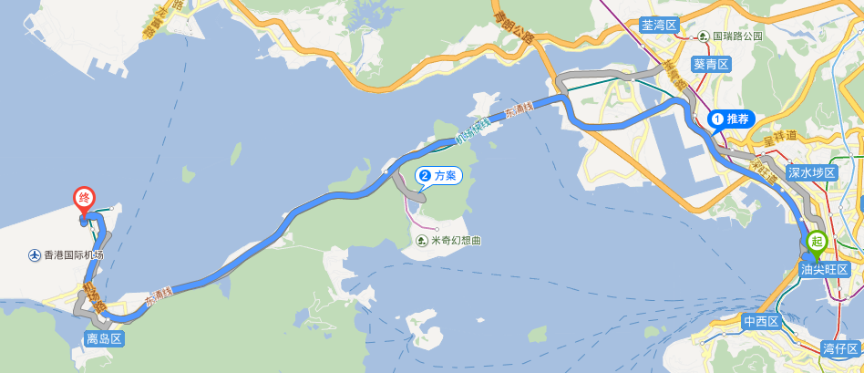 西九龙高铁站到香港机场有多远
