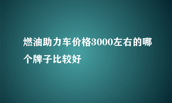 燃油助力车价格3000左右的哪个牌子比较好