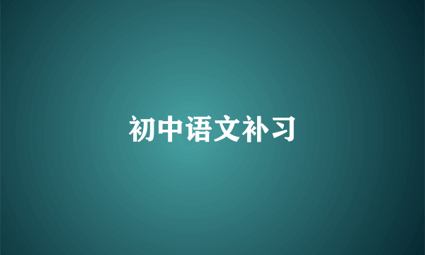 初中语文补习