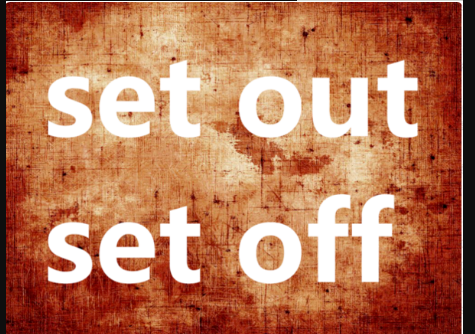 set off和set out的区别
