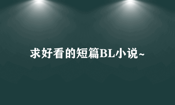 求好看的短篇BL小说~