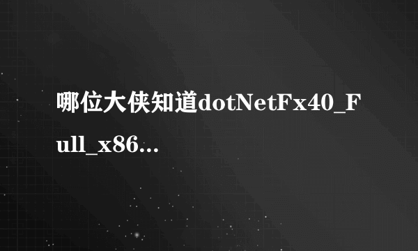 哪位大侠知道dotNetFx40_Full_x86_x64.exe是什么作用啊?谢谢！