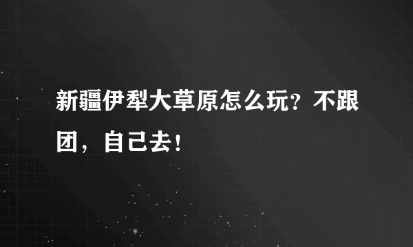 新疆伊犁大草原怎么玩？不跟团，自己去！