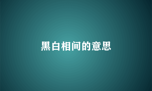黑白相间的意思