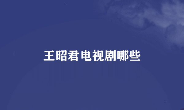 王昭君电视剧哪些