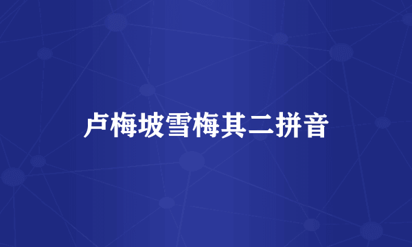 卢梅坡雪梅其二拼音