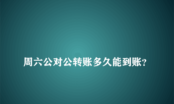 
周六公对公转账多久能到账？

