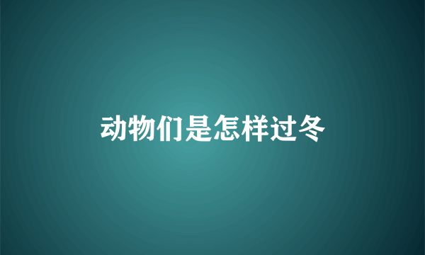 动物们是怎样过冬