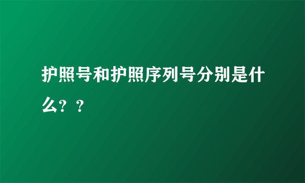 护照号和护照序列号分别是什么？？