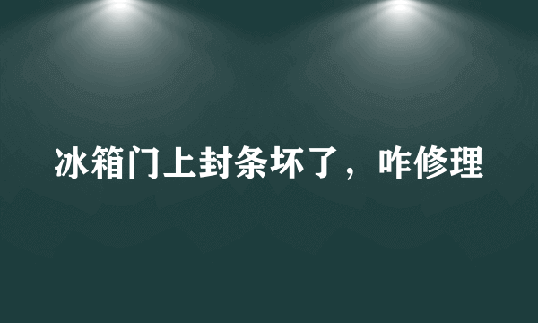 冰箱门上封条坏了，咋修理