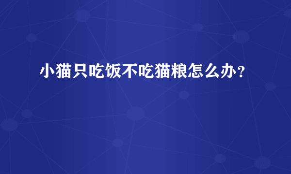 小猫只吃饭不吃猫粮怎么办？