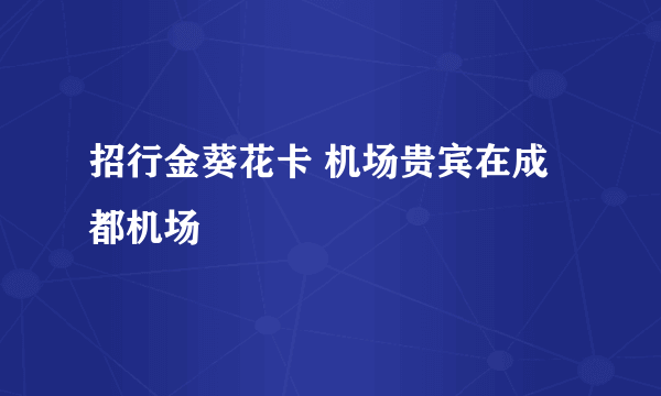 招行金葵花卡 机场贵宾在成都机场