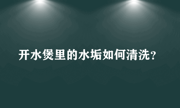 开水煲里的水垢如何清洗？