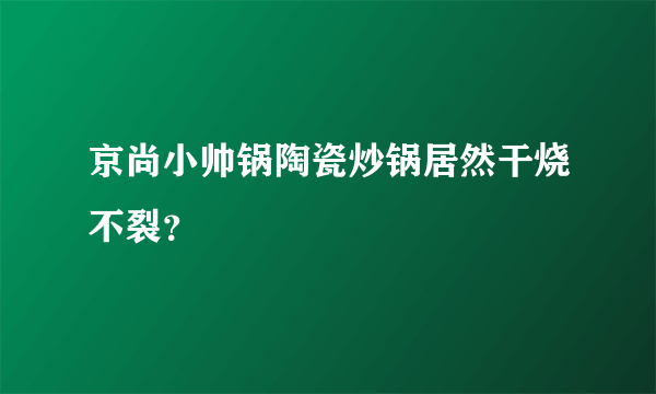 京尚小帅锅陶瓷炒锅居然干烧不裂？