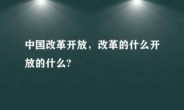 中国改革开放，改革的什么开放的什么?