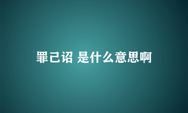 罪己诏 是什么意思啊