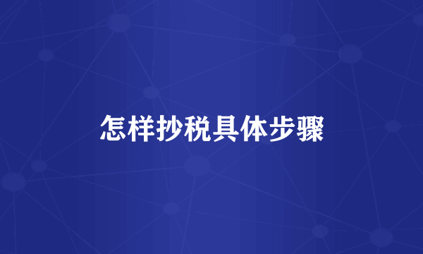 怎样抄税具体步骤