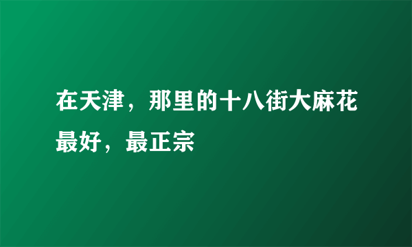 在天津，那里的十八街大麻花最好，最正宗
