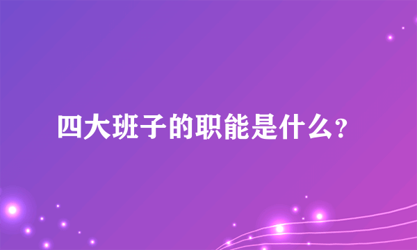 四大班子的职能是什么？