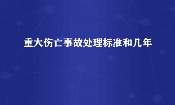 重大伤亡事故处理标准和几年