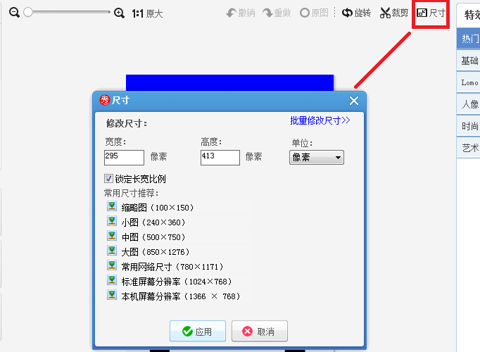 把照片改成2寸，390*567像素（宽*高），在线等！
