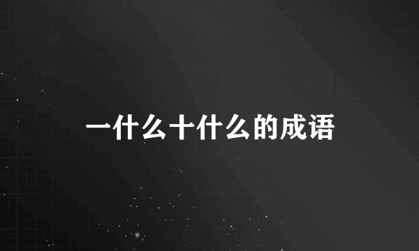 一什么十什么的成语