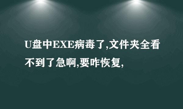 U盘中EXE病毒了,文件夹全看不到了急啊,要咋恢复,