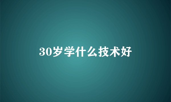 30岁学什么技术好