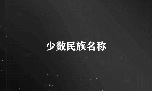 少数民族名称