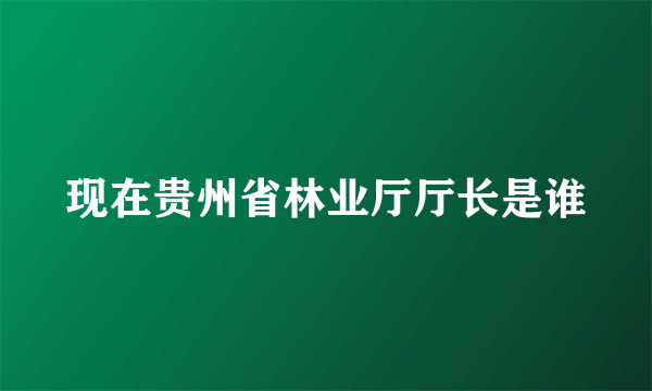 现在贵州省林业厅厅长是谁