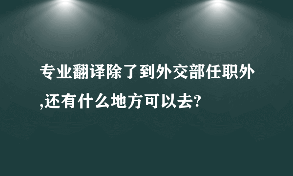 专业翻译除了到外交部任职外,还有什么地方可以去?