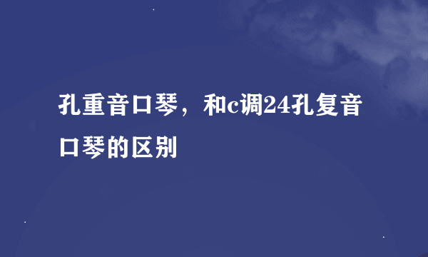 孔重音口琴，和c调24孔复音口琴的区别