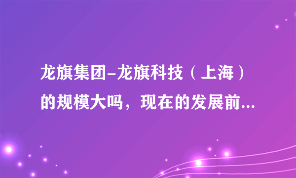 龙旗集团-龙旗科技（上海）的规模大吗，现在的发展前景怎么样，想知道里面的待遇。管理等情况？