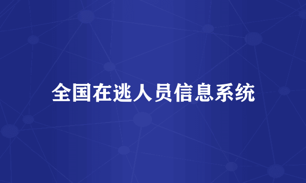 全国在逃人员信息系统