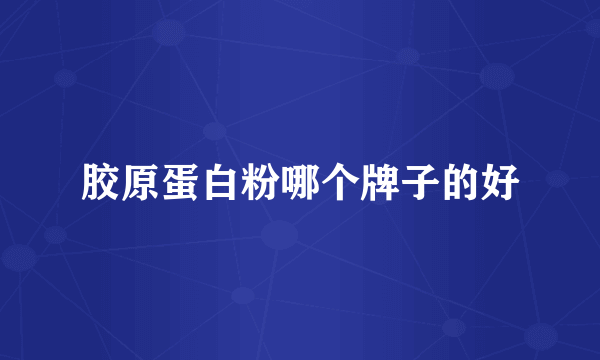 胶原蛋白粉哪个牌子的好
