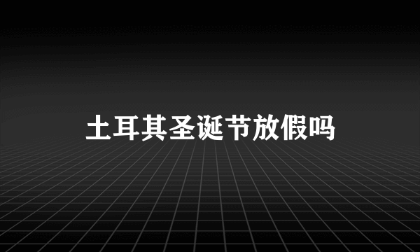 土耳其圣诞节放假吗