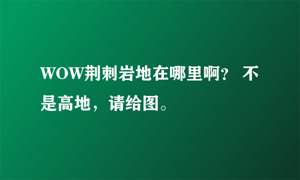 WOW荆刺岩地在哪里啊？ 不是高地，请给图。