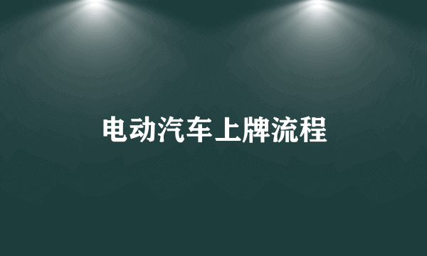 电动汽车上牌流程