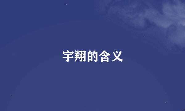 宇翔的含义