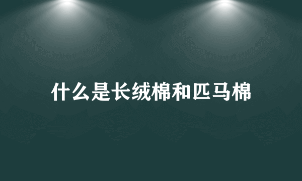 什么是长绒棉和匹马棉