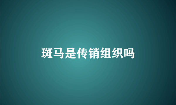斑马是传销组织吗