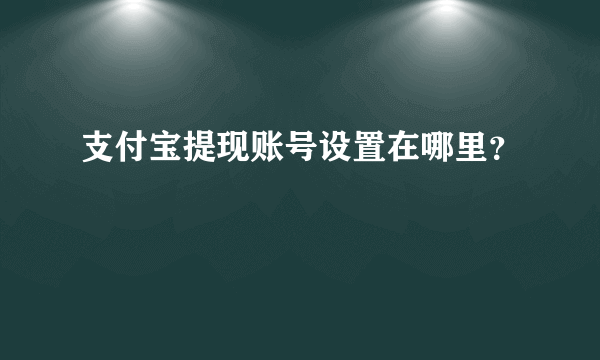 支付宝提现账号设置在哪里？