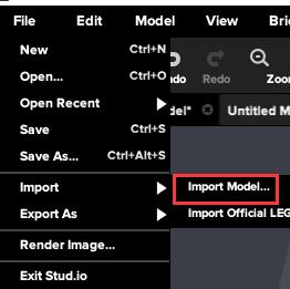 乐高stud.io建的3D模型怎么导出3D文件到MAYA里使用？