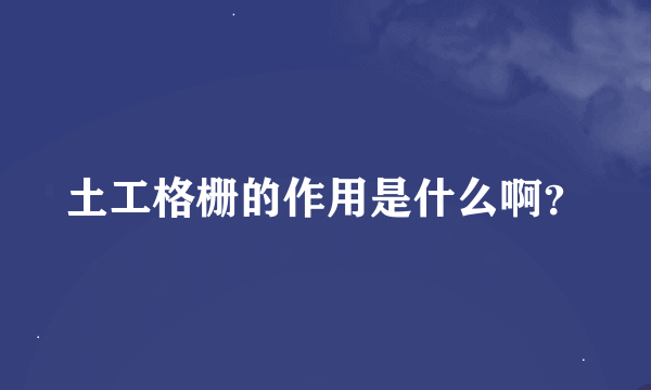 土工格栅的作用是什么啊？