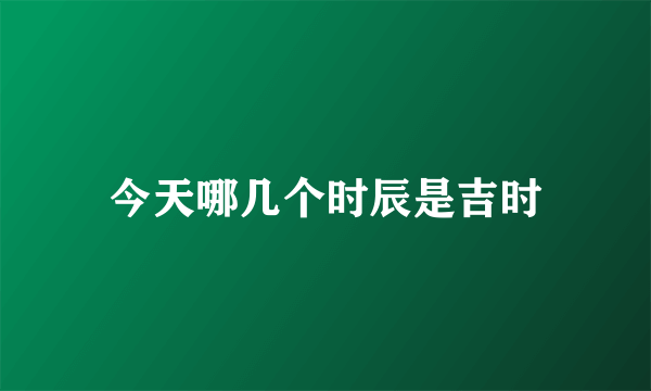 今天哪几个时辰是吉时