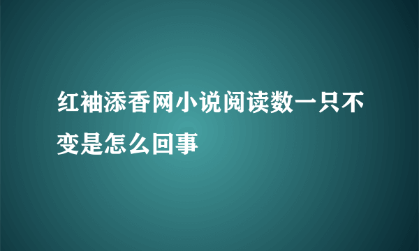 红袖添香网小说阅读数一只不变是怎么回事