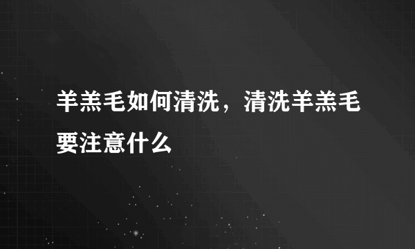 羊羔毛如何清洗，清洗羊羔毛要注意什么