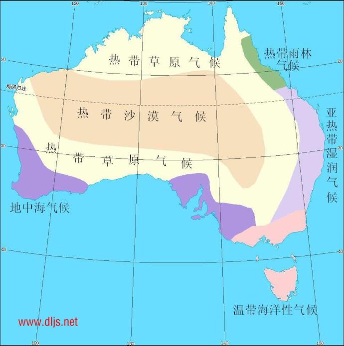 求澳大利亚气候类型分布图、主要地理事物图、主要城市分布