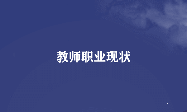 教师职业现状