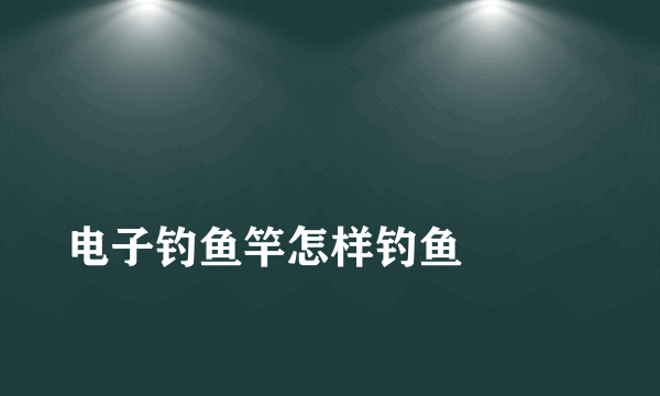 
电子钓鱼竿怎样钓鱼

